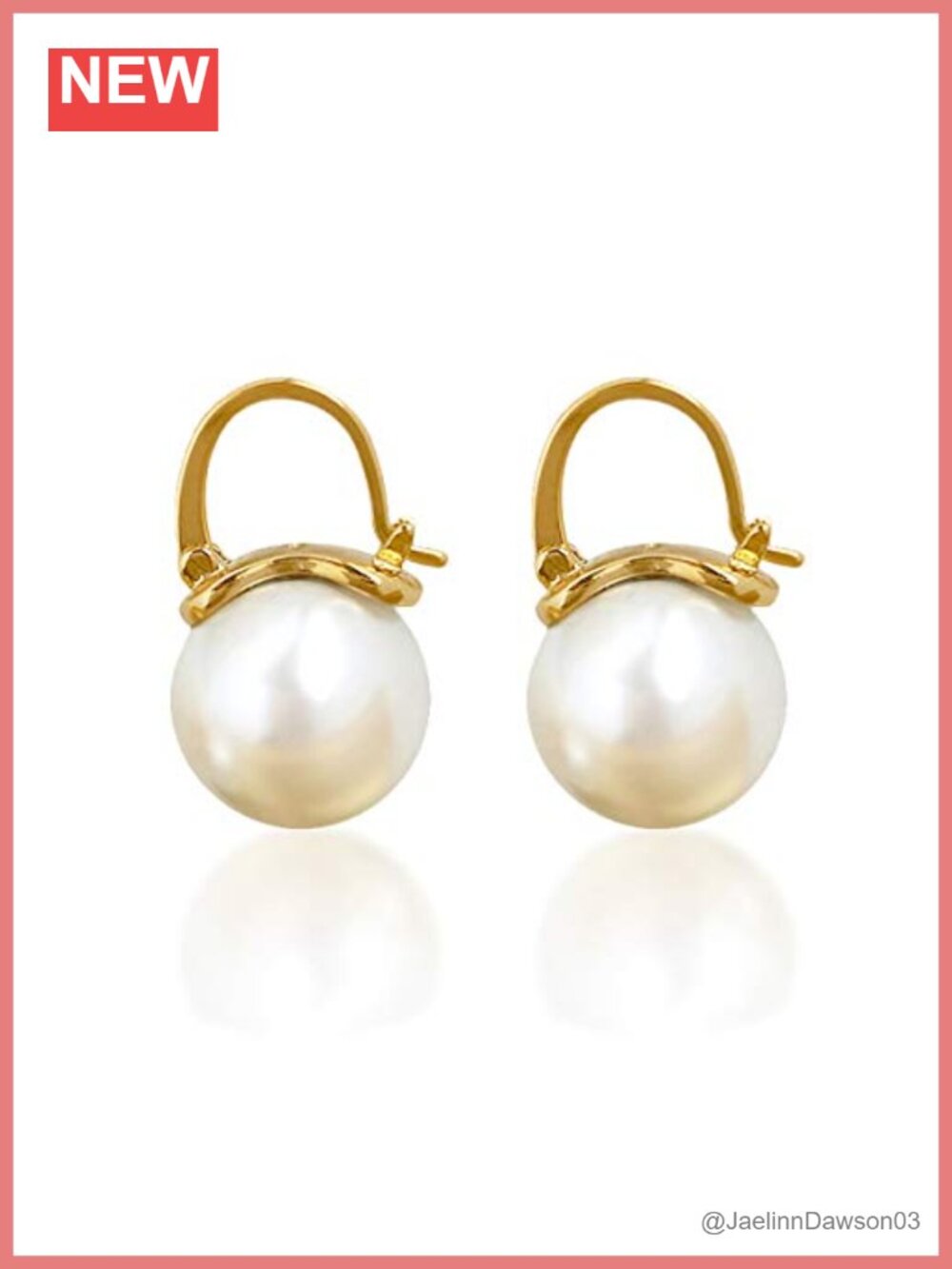 12mm Pearl Drop Earrings 925 Sterling Silver Gold Plated Leverback